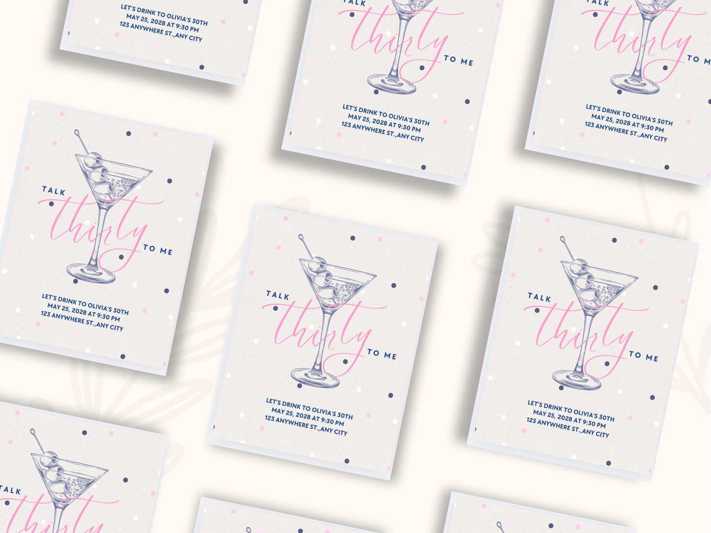 Canva invite Template | 30th Birthday | Tini bit older  | Martini theme party | PNG PDF Printable | Canva| Instant Download