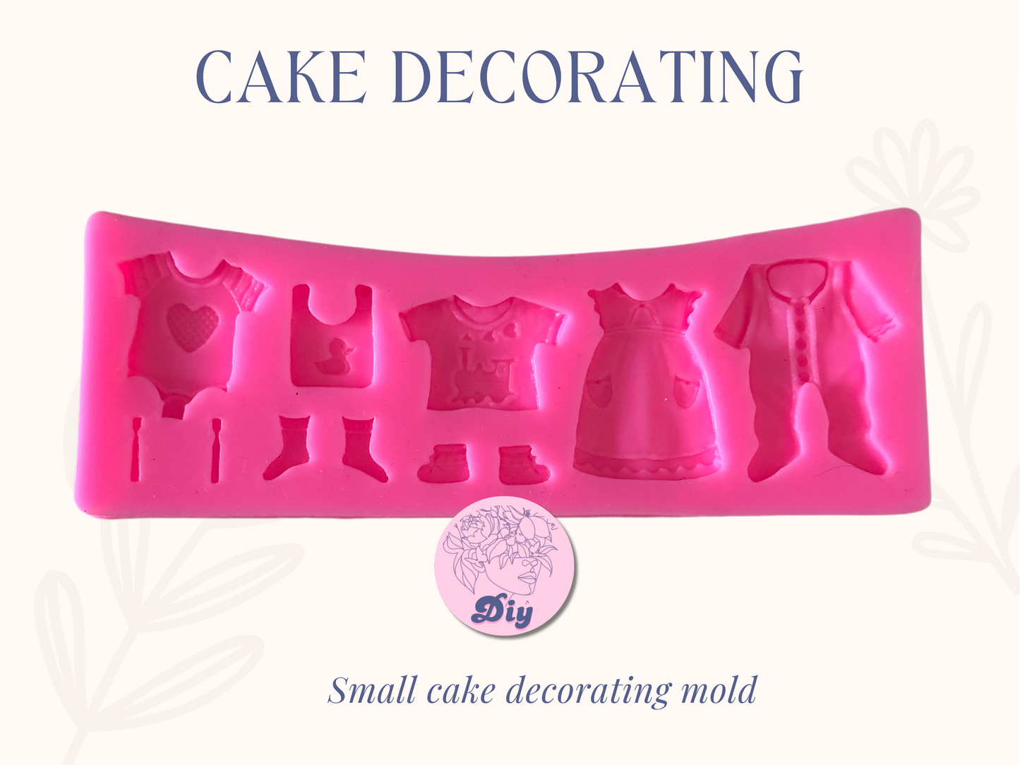 Small Baby clothes silicone mold , great for macaron decor 2"