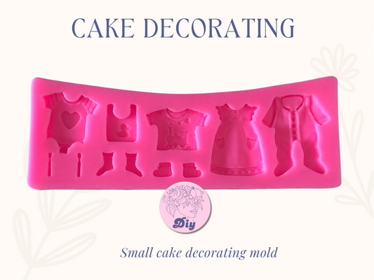 Small Baby clothes silicone mold , great for macaron decor 2"