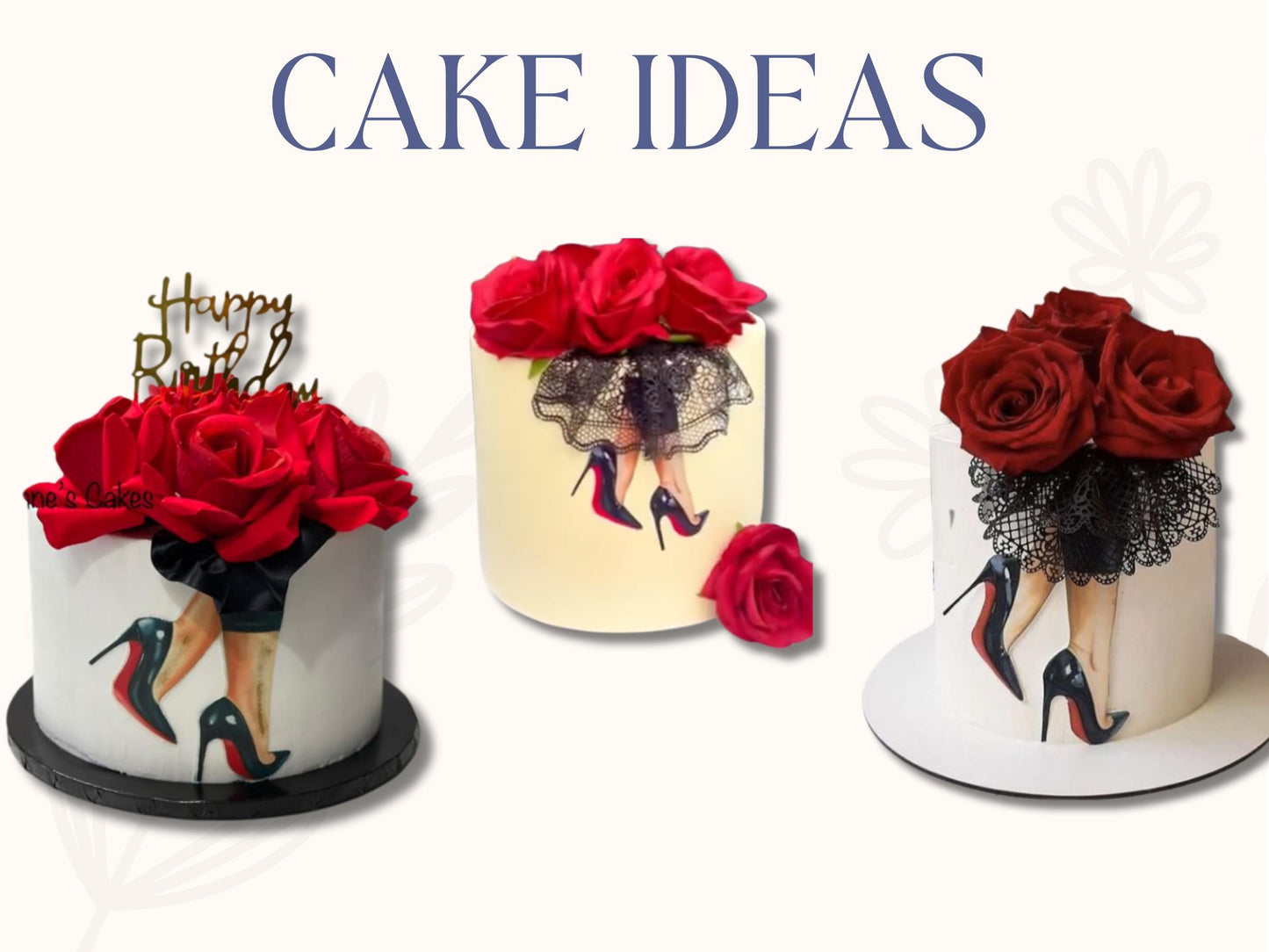 Sugar Sheet High heels Print - Brown skin - Classy elegant shoes cake edible sheet for cake for her