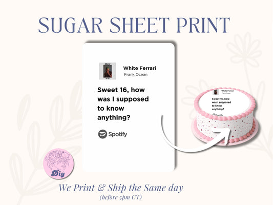 Sweet 16 Sugar Sheet Print Edible Cake Topper Image Round Image from frosting icing sheet We'll never be those kids cake Frank