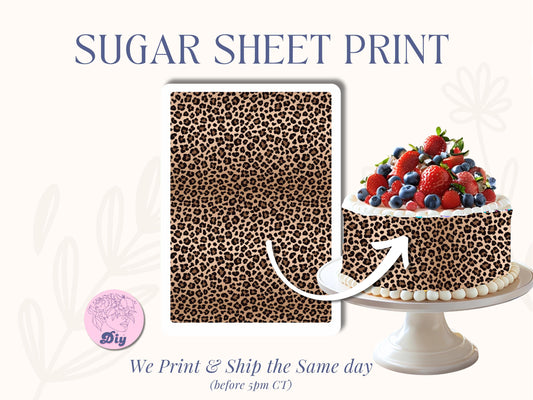 Cheetah Print Sugar Sheet – Safari Theme Edible Image for Cakes & Cookies | Animal Print Frosting Sheet for Jungle Parties Birthdays