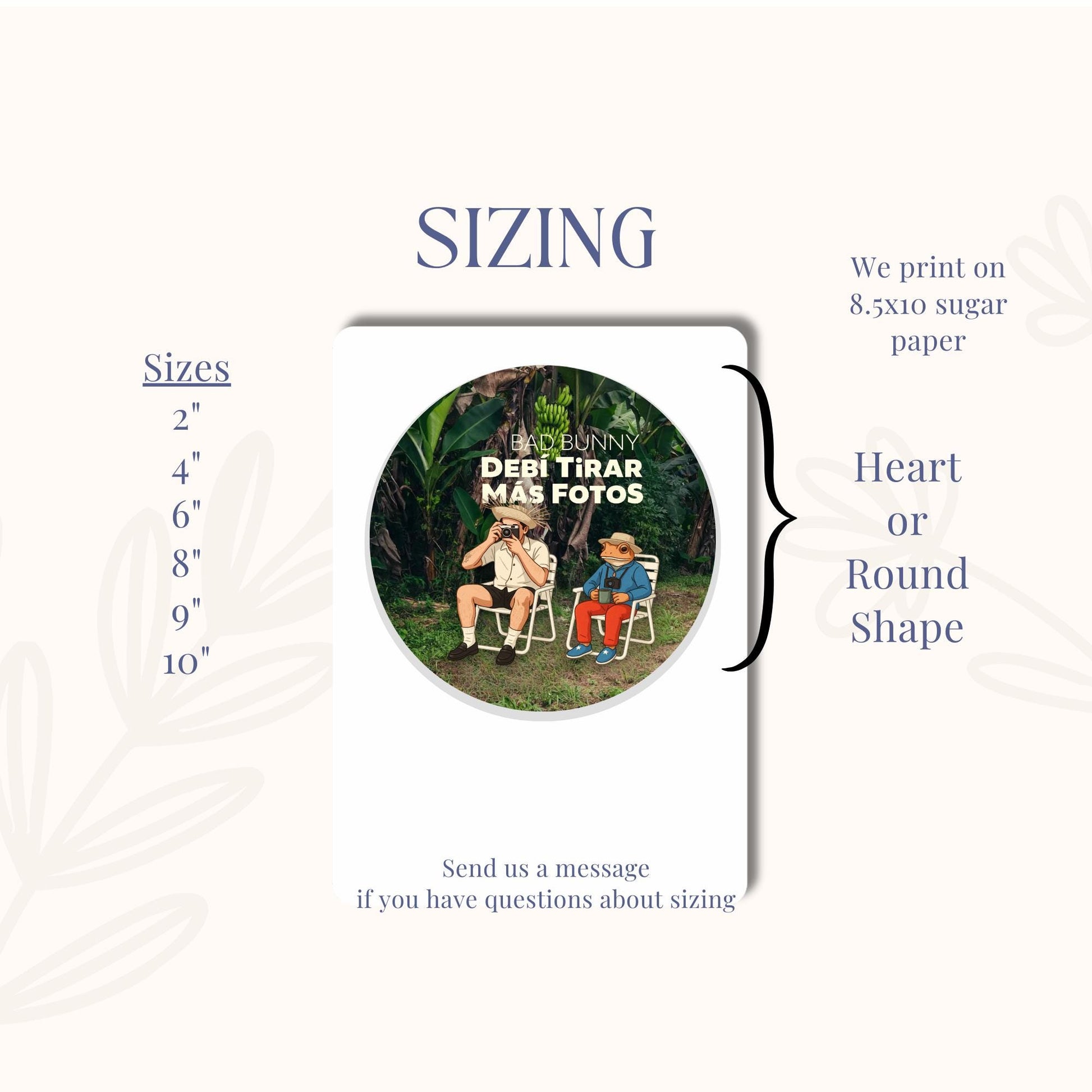 Bad Bunny Sugar Sheet – Debí Tirar Más Fotos Album Cake Topper | Edible Frosting Image for Cakes & Cookies | Printable Round Cake Topper
