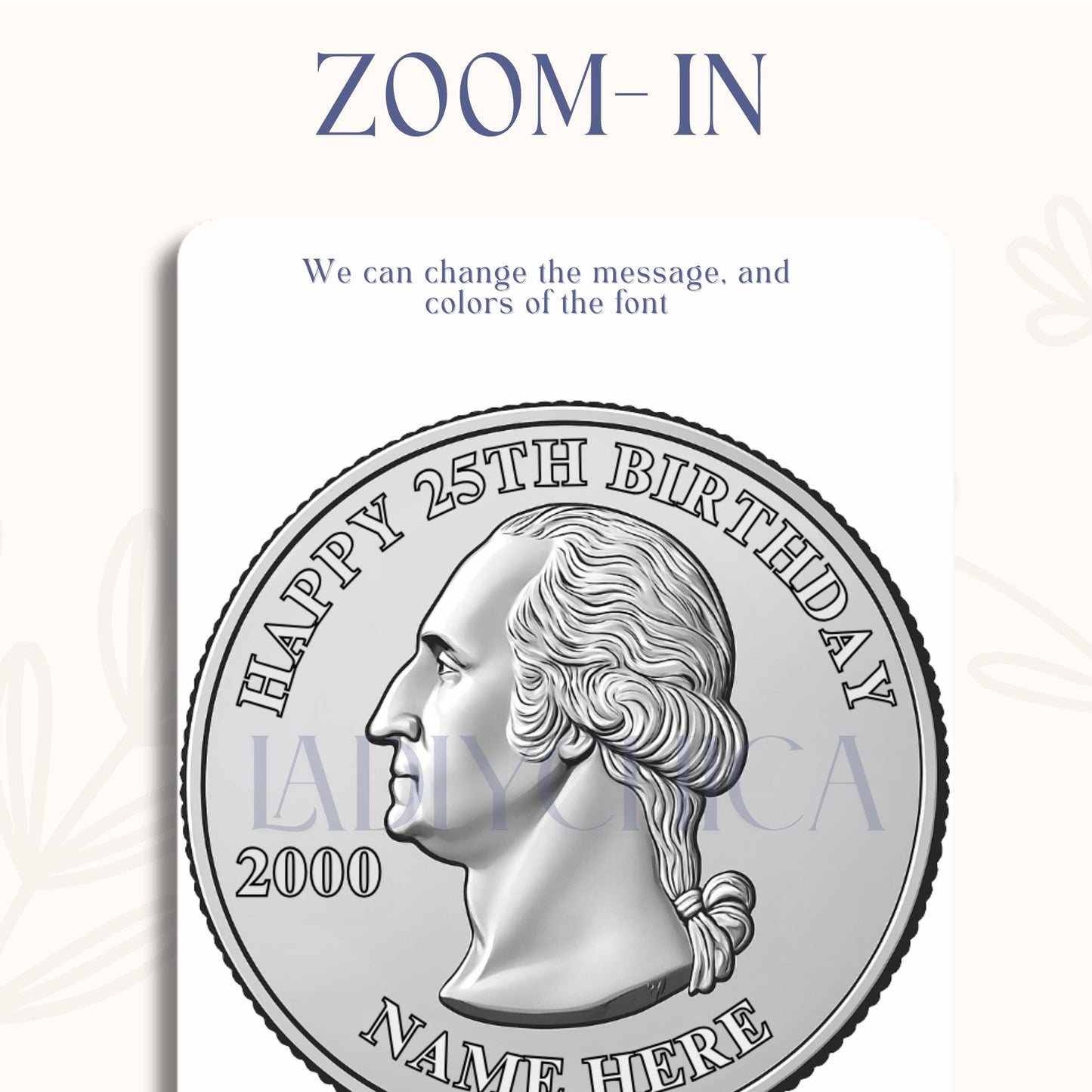 Quarter Coin Edible Frosting Sheet, 25th Birthday Cake Topper, Edible Image for Cakes, Cupcakes| Sugar Paper Decoration, Silver Coin Design