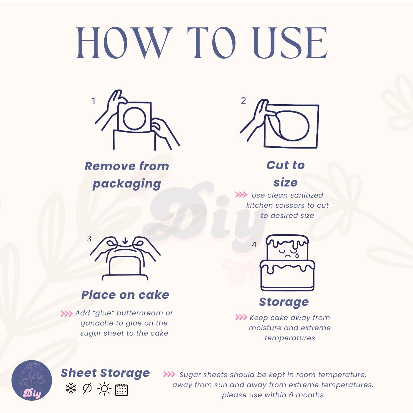 Wafer paper print | Cake topper | Custom message | Topper Decoration heart and round shape