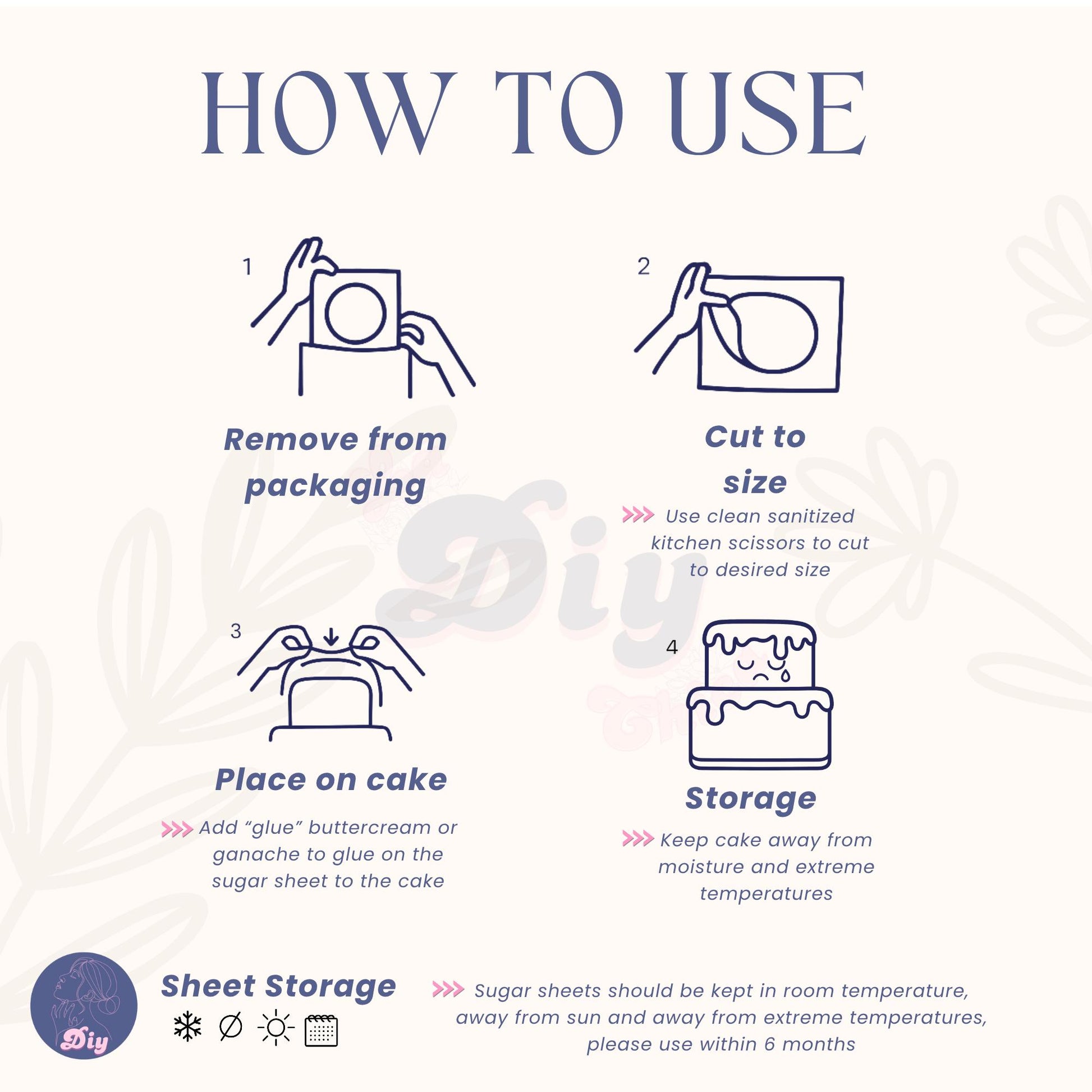 Wafer paper print | Cake topper | Custom message | Topper Decoration heart and round shape