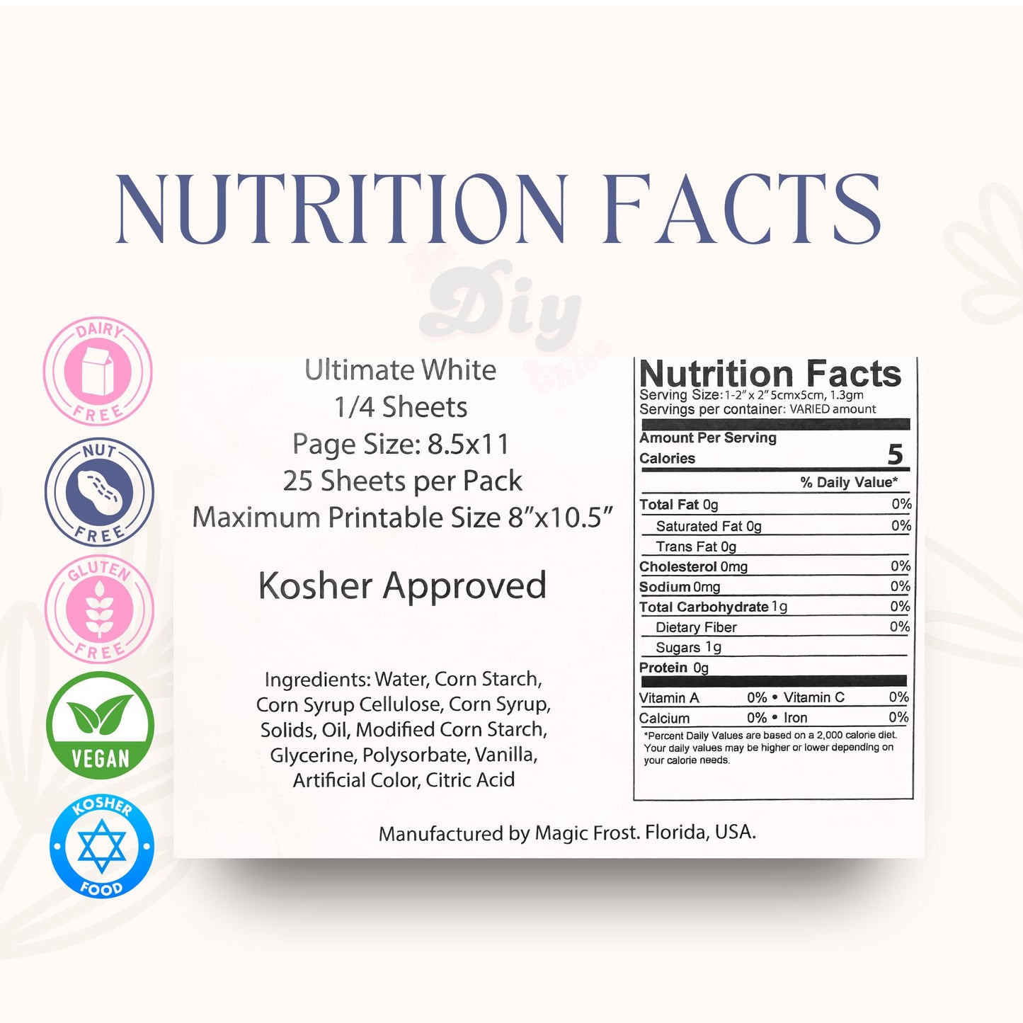 Wafer paper print | Cake topper | Custom message | Topper Decoration heart and round shape