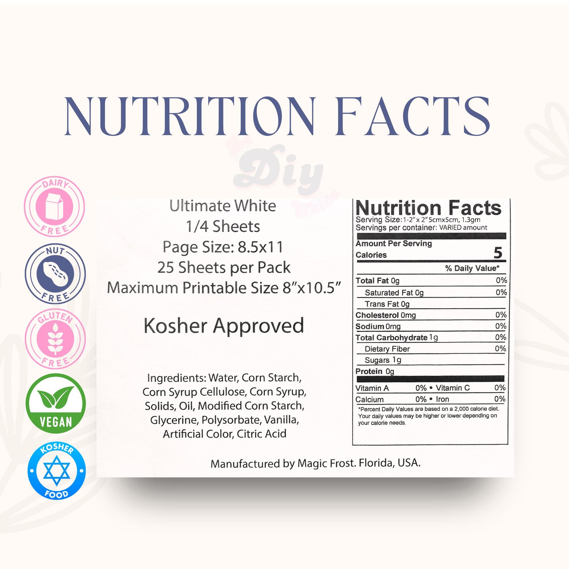 Wafer paper print | Cake topper | Custom message | Topper Decoration heart and round shape