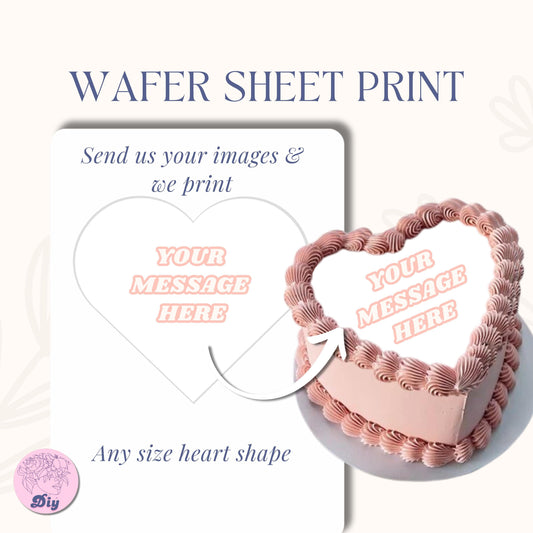 Custom Wafer paper print | Burn away cake | Custom message | Burnaway type of paper | Topper Decoration heart and round shape