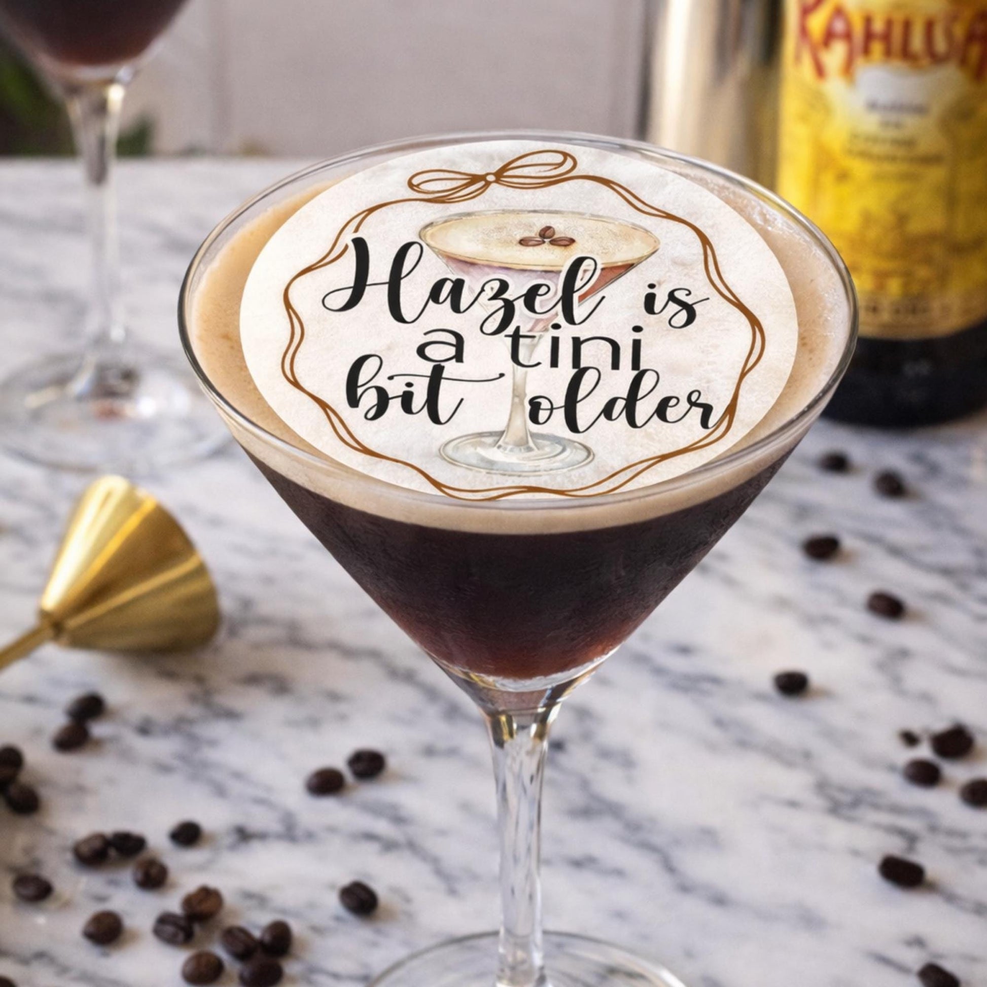 Luxury Edible Cocktail toppers – Custom Birthday Drink Topper – Premium Event Drink Decor