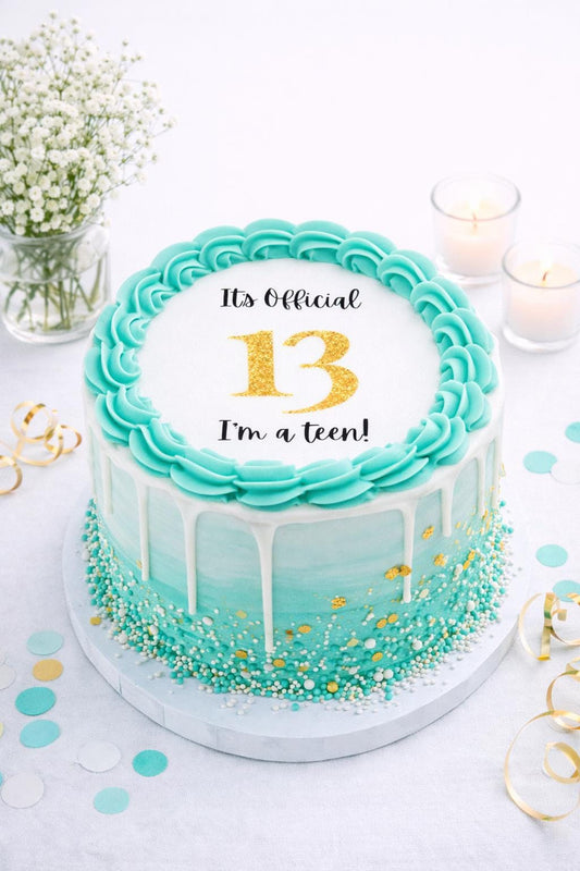 Teen Birthday Sugar Sheet – 13th bday Party Edible Image print A3 A4