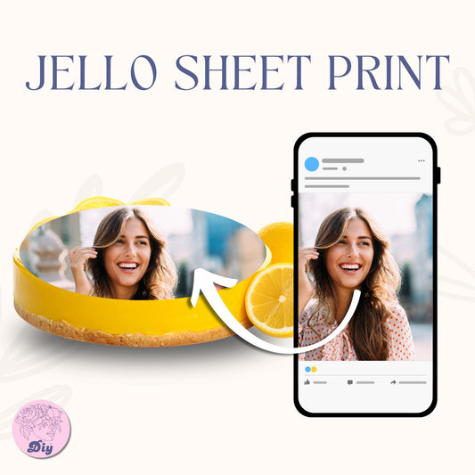 Jello Wafer paper print | Burn away cake | Custom message | Jellocake | Topper Decoration heart and round shape