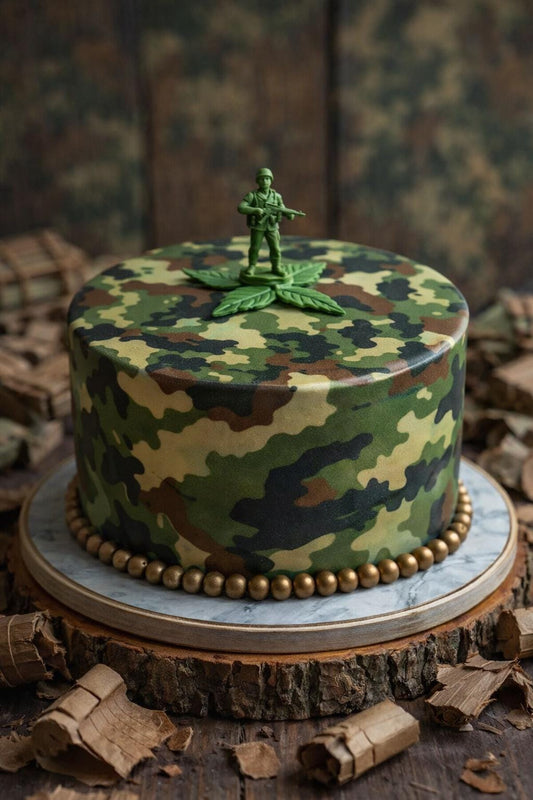 Camouflage Sugar Sheet – Army Camo Birthday Edible Image