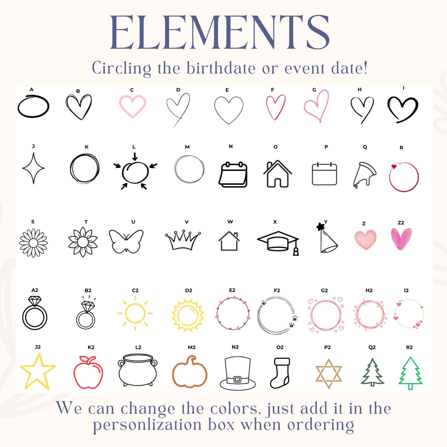 Minimalist Square 2026 Calendar Cake Topper – Custom Date Editable Sugar Sheet A3 A4