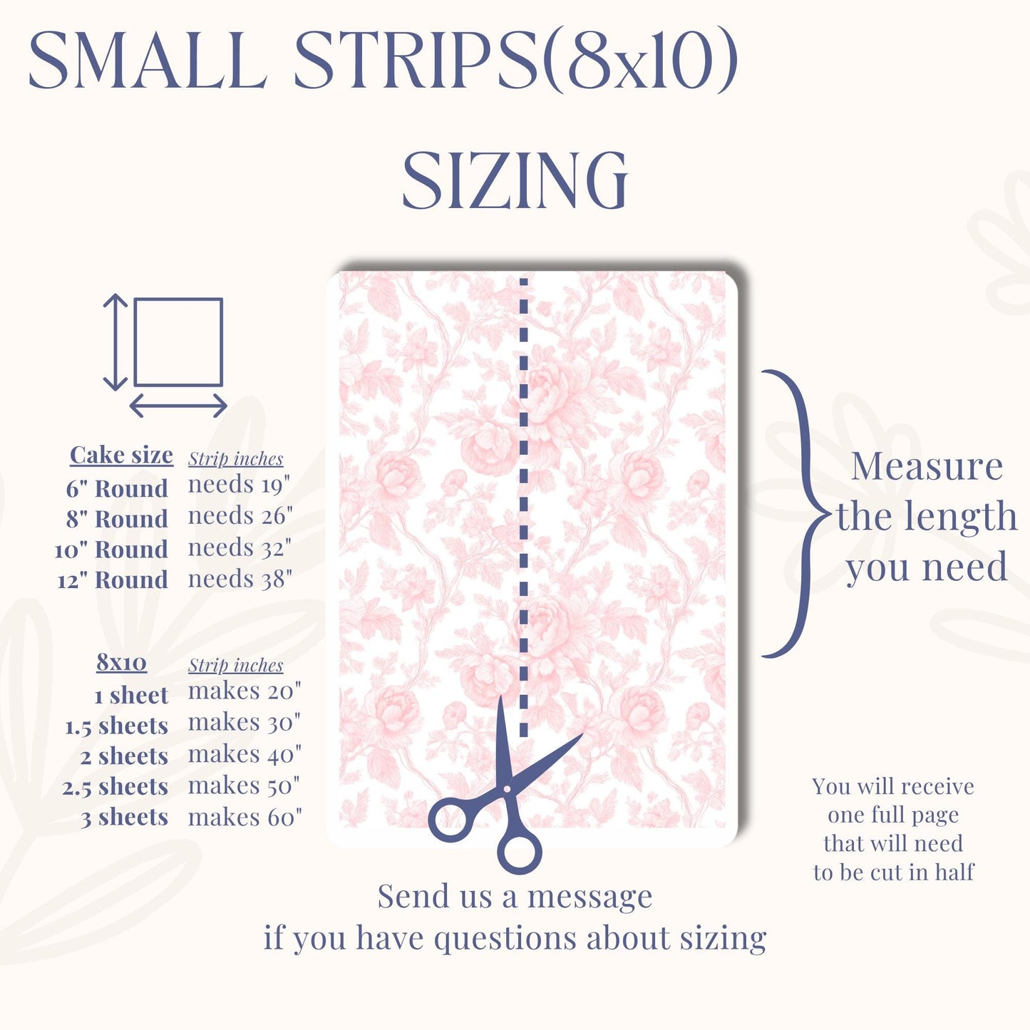 Pink Floral Print Sugar Sheet – Pink Toile Fabric Theme Edible Image for Cakes & Cookies | Print Frosting Sheet for elegant cake Birthday