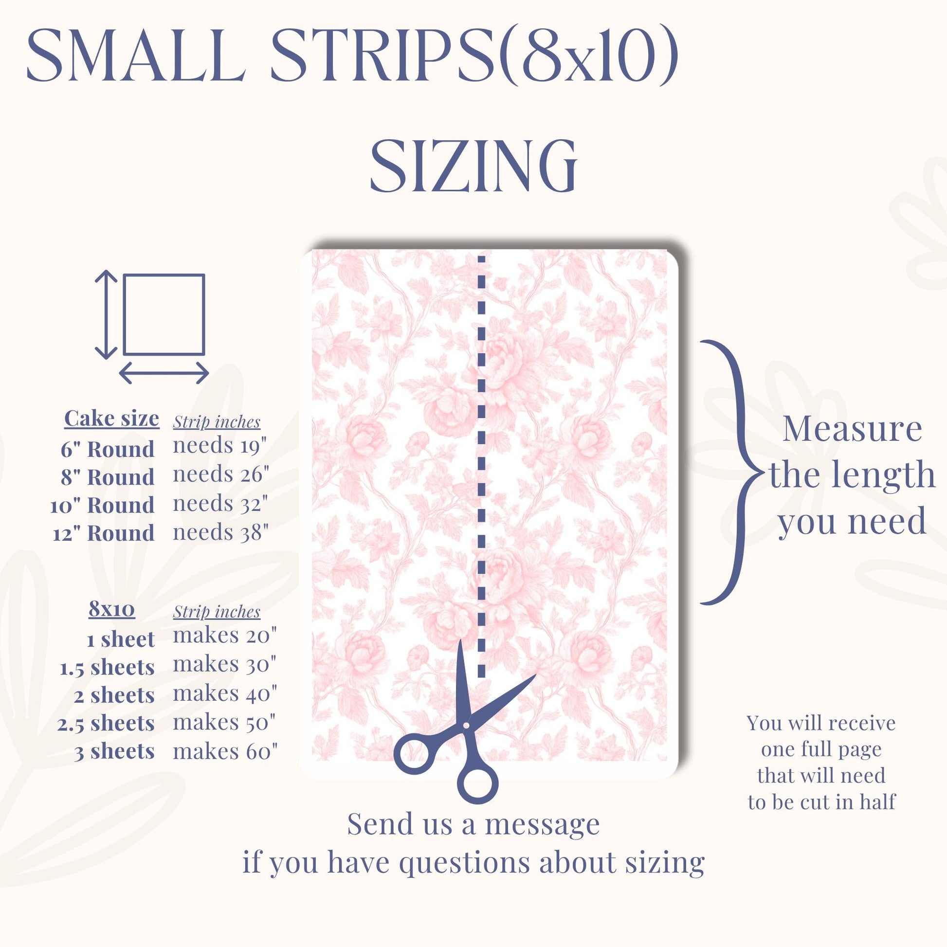 Pink Floral Print Sugar Sheet – Pink Toile Fabric Theme Edible Image for Cakes & Cookies | Print Frosting Sheet for elegant cake Birthday