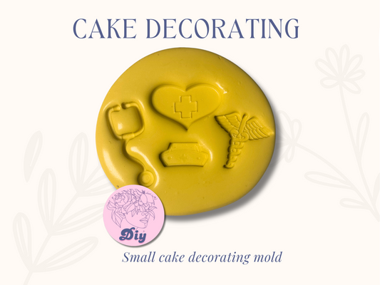 Small Nurse grad student silicone mold , great for macaron decor 2"