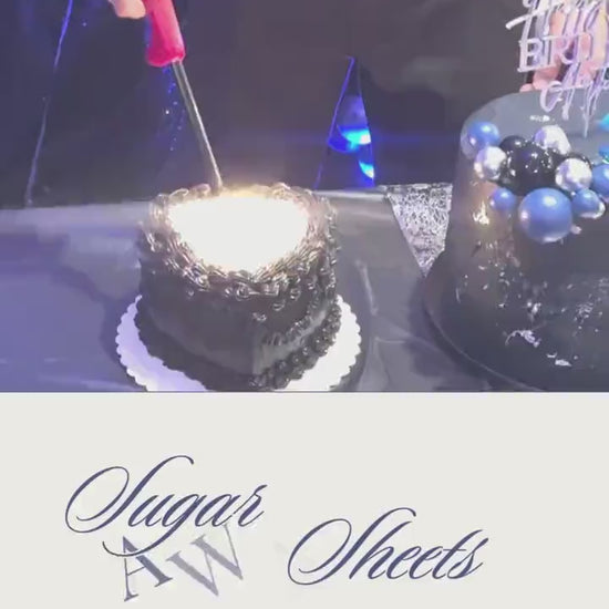 Wafer paper print | Cake topper | Custom message |  Topper Decoration heart and round shape