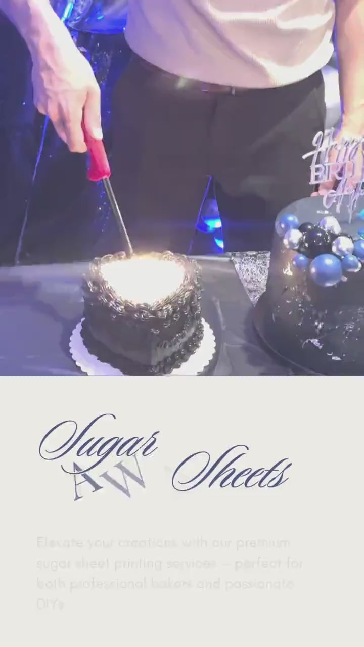 Wafer paper print | Cake topper | Custom message |  Topper Decoration heart and round shape