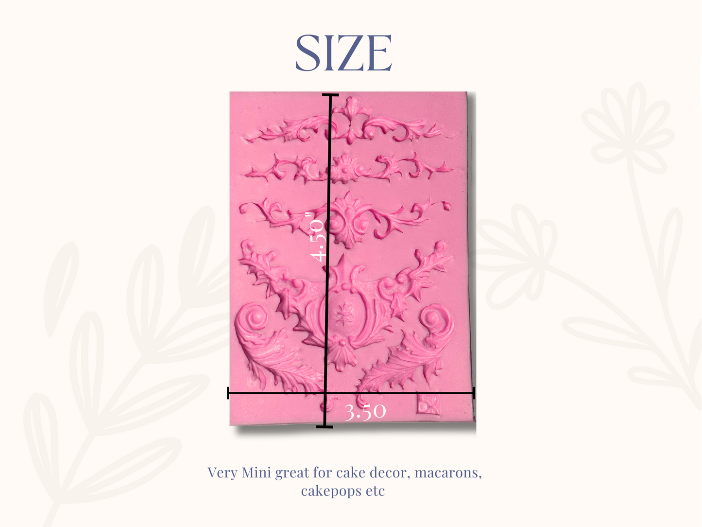 Frame border silicone mold , great for macaron decor 2"